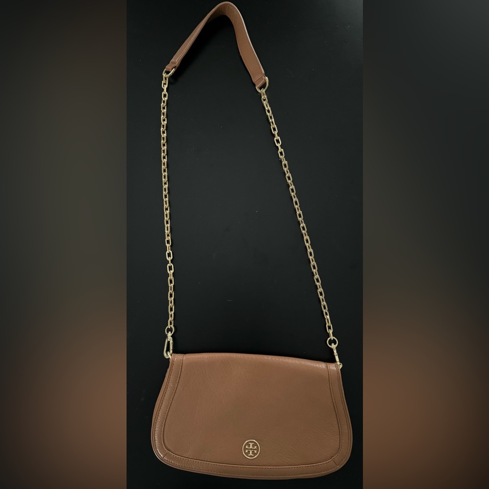 Tory Burch tan leather crossbody bag
